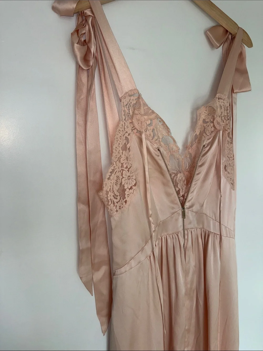 Stella McCartney Blush Satin & Lace Slip Dress - Picture 3 of 7
